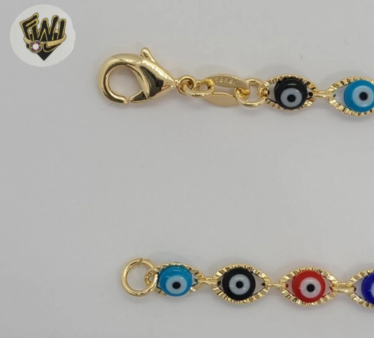 (1-1543-A) Gold Laminate - 4.8mm Evil Eye Link Chain - BGF