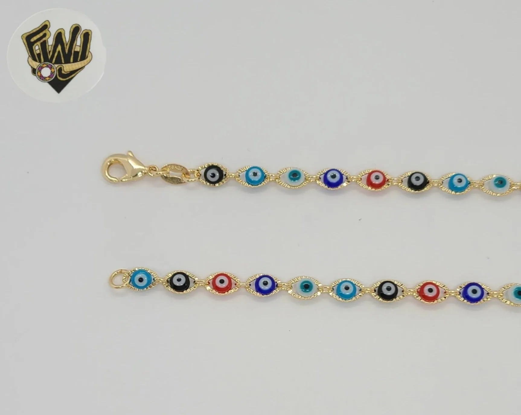 (1-1543-A) Gold Laminate - 4.8mm Evil Eye Link Chain - BGF