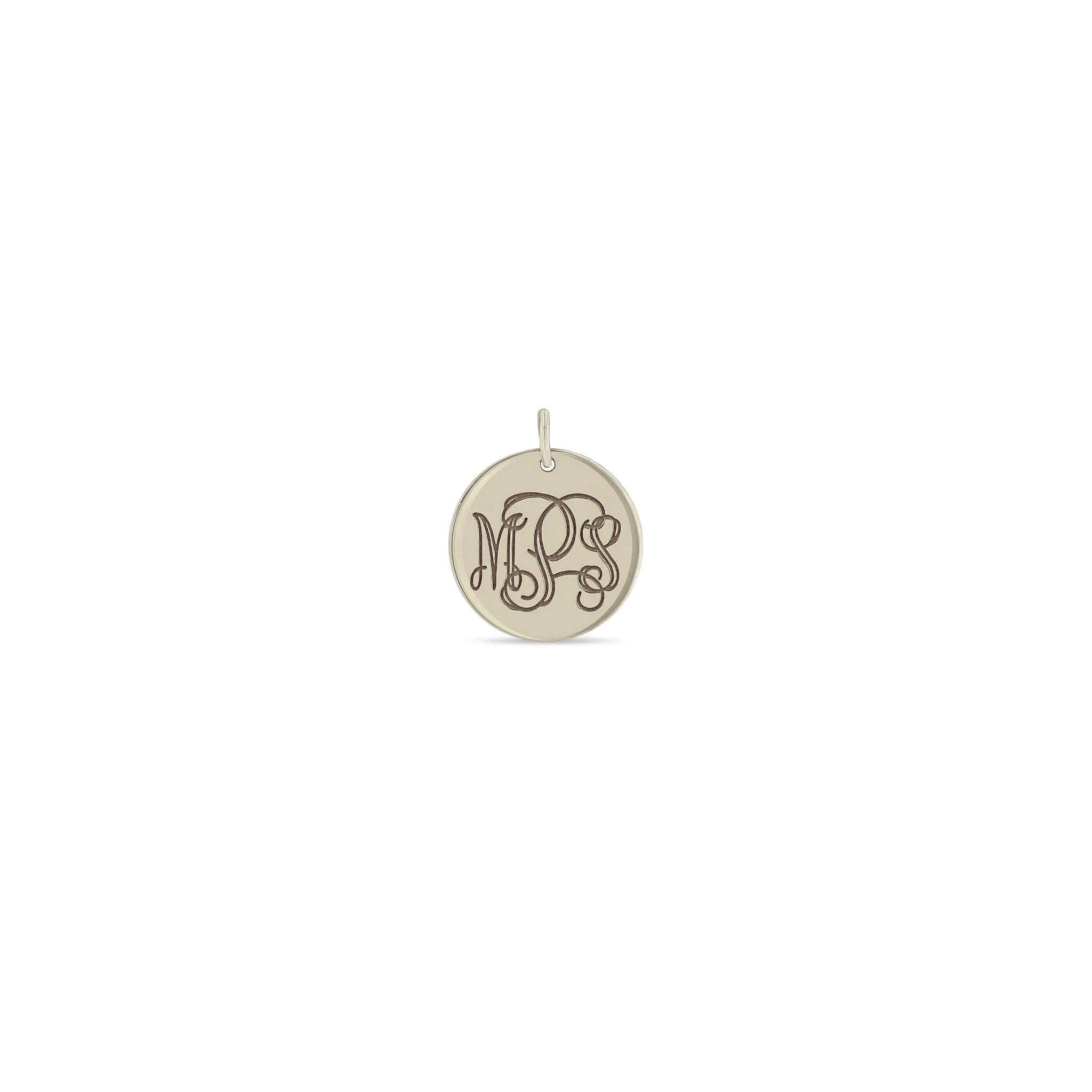 14k Single Monogram Medium Disc Charm