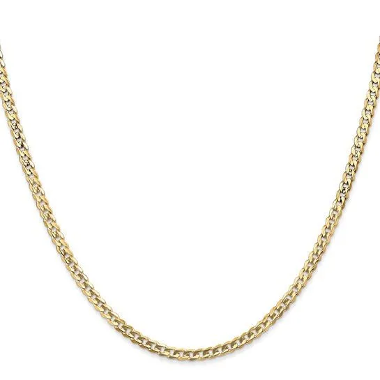 14K Y Gold 22 3mm Open Concave Curb Chain