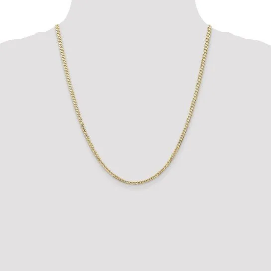 14K Y Gold 22 3mm Open Concave Curb Chain