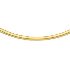 14k Yellow Gold Omega Chain Chocker Necklace, 3mm