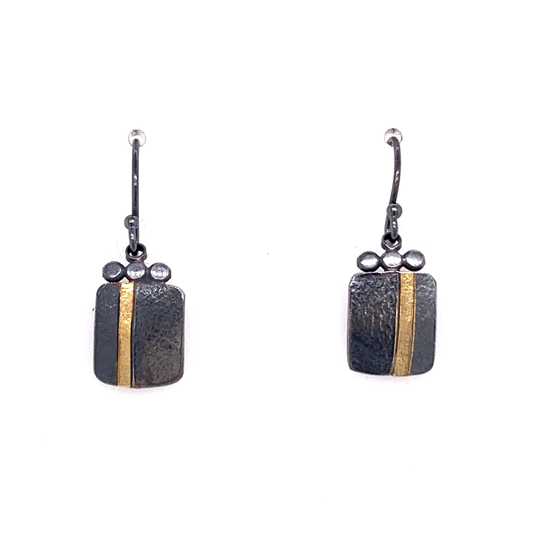 18k Inlay Square Dangle Earrings (E1777)