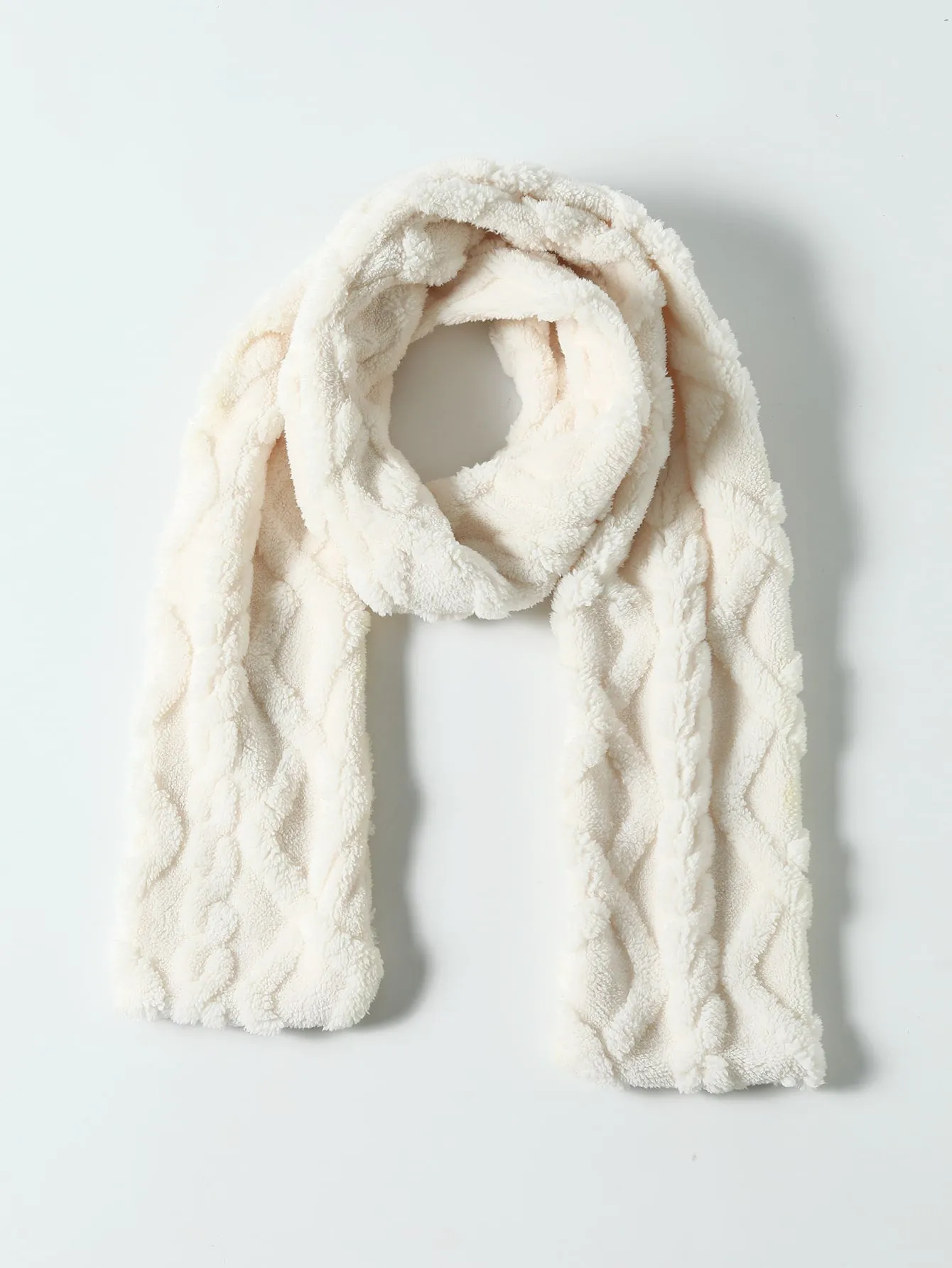 1pc Embossed Plush Scarf