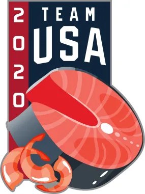 2020 Summer Olympics Tokyo Japan "Team USA" Tuna & Shrimp Metal Lapel Pin