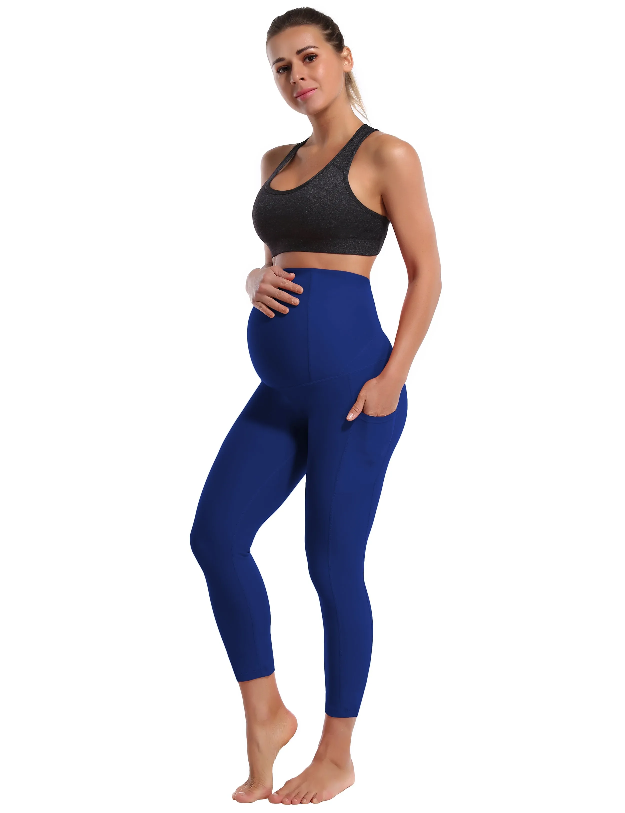 22 Side Pockets Maternity yogastudio Pants navy_yogastudio