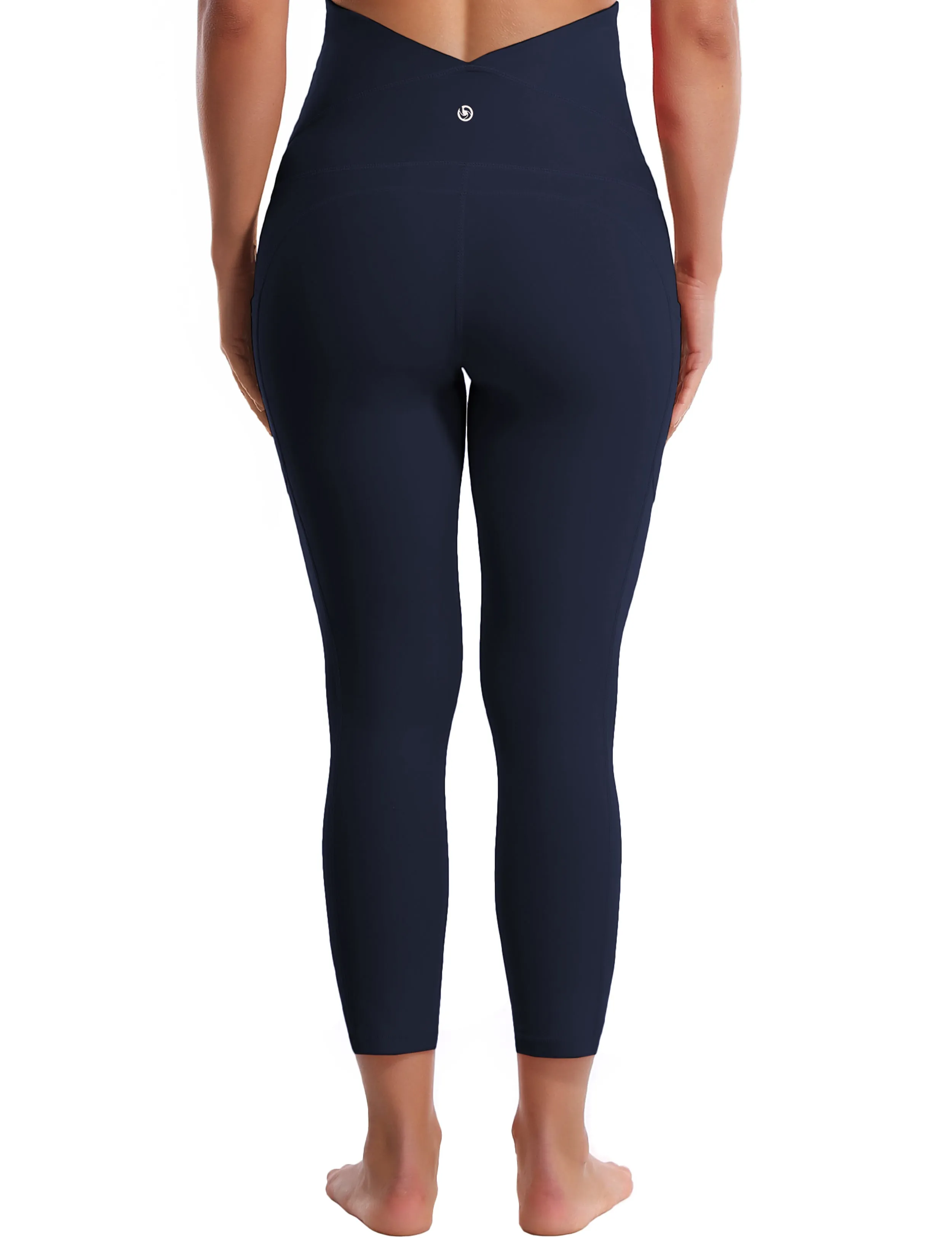 22" Side Pockets Maternity Yoga Pants darknavy