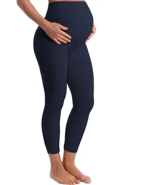 22" Side Pockets Maternity Yoga Pants darknavy