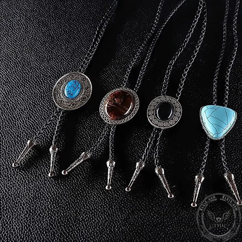 4 Pieces Gem-Set Men's Bolo Tie