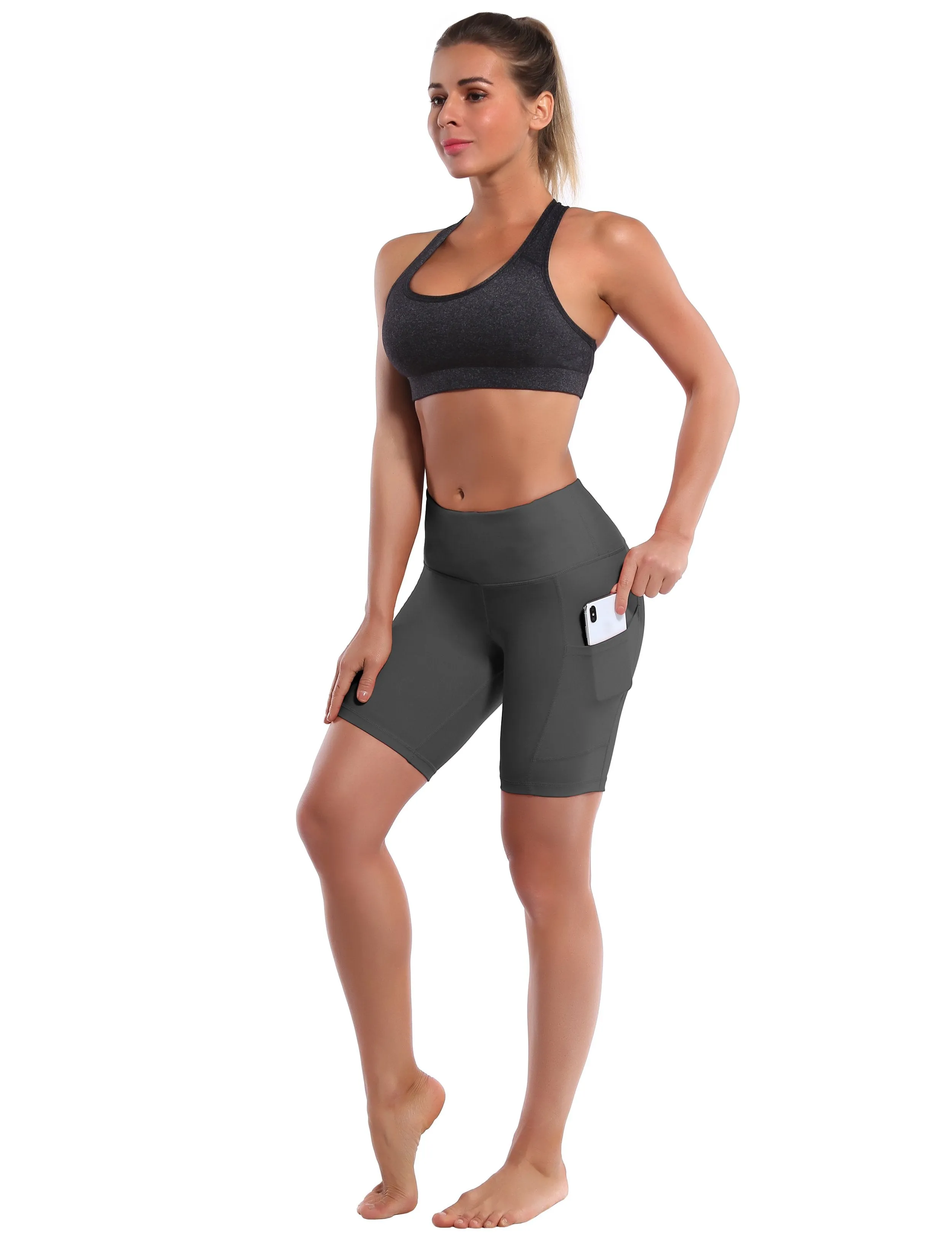 8 Side Pockets yogastudio Shorts shadowcharcoal ins_yogastudio