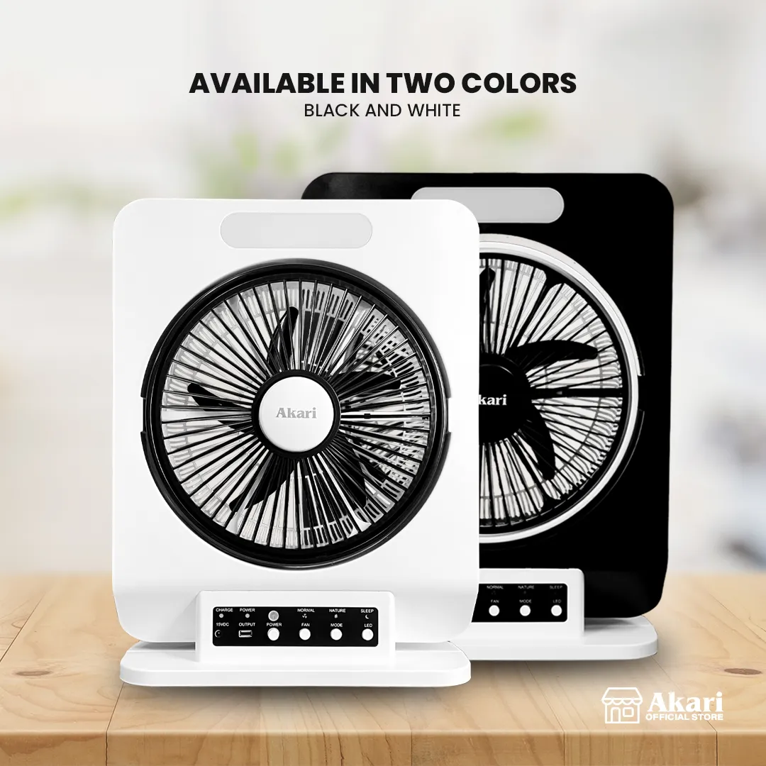 Akari 12 Rechargeable Jumbo Box Fan w/ LED Light (ARBF-5913)