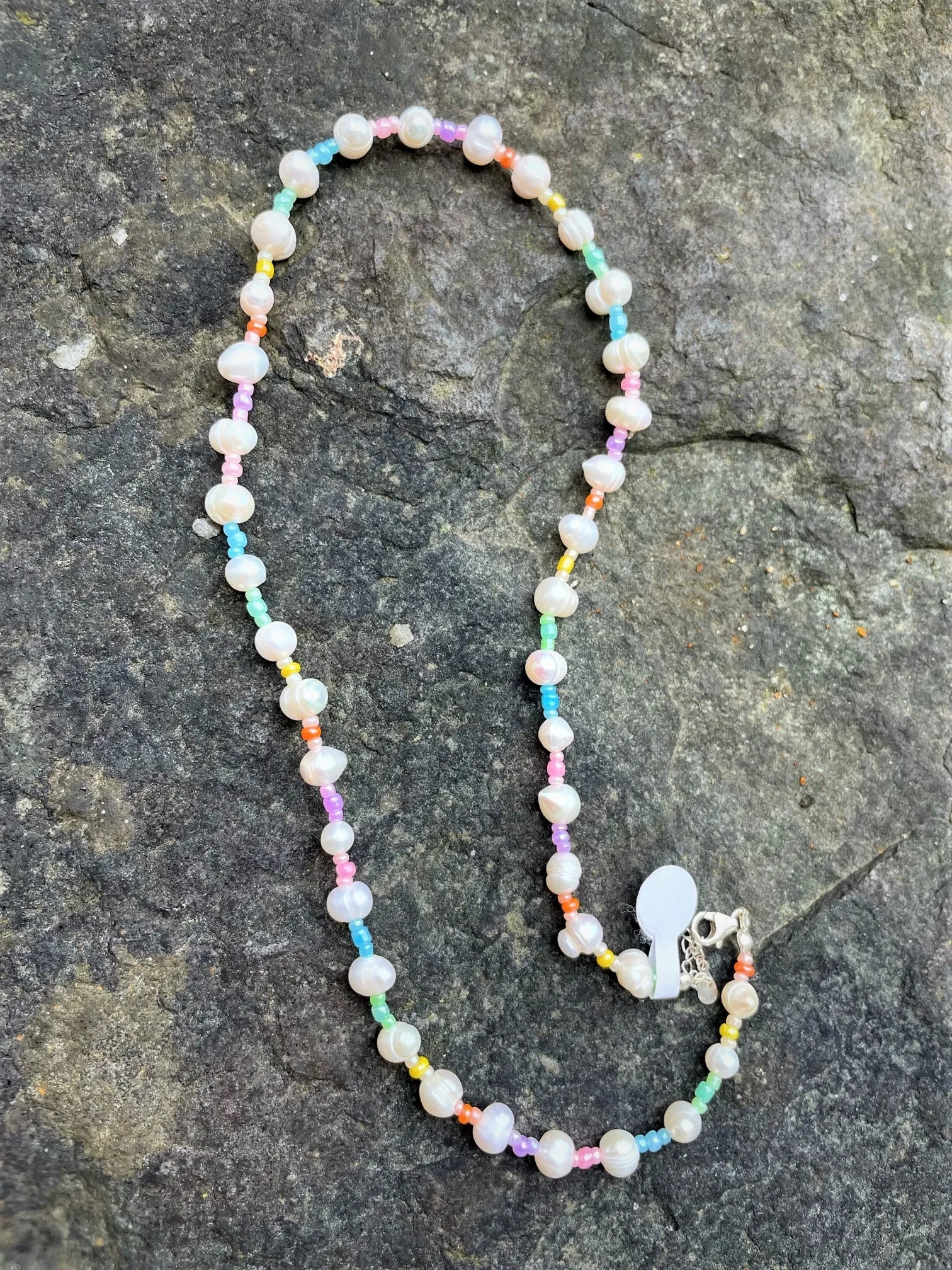 Alice Rose Jewellery - Pastel Rainbow Pearl Necklace