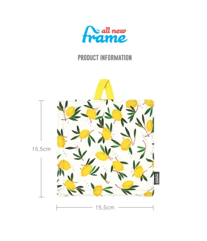 All New Frame Lemon Yellow Kitchen Trivets Mats Decoration Hot Pot Stand Potholder Stylish Coasters Housewarming Gift