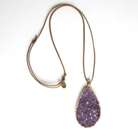 Amethyst Cluster Geode Necklace