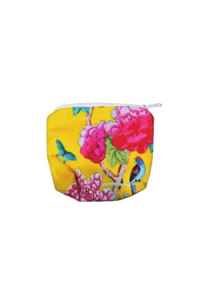 ANNA CHANDLER VELVET CHANGE PURSE SAFFRON BIRD