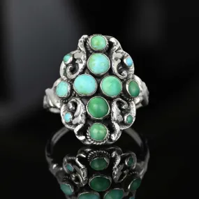 Antique Zoltan White Turquoise Ring, Austro Hungarian