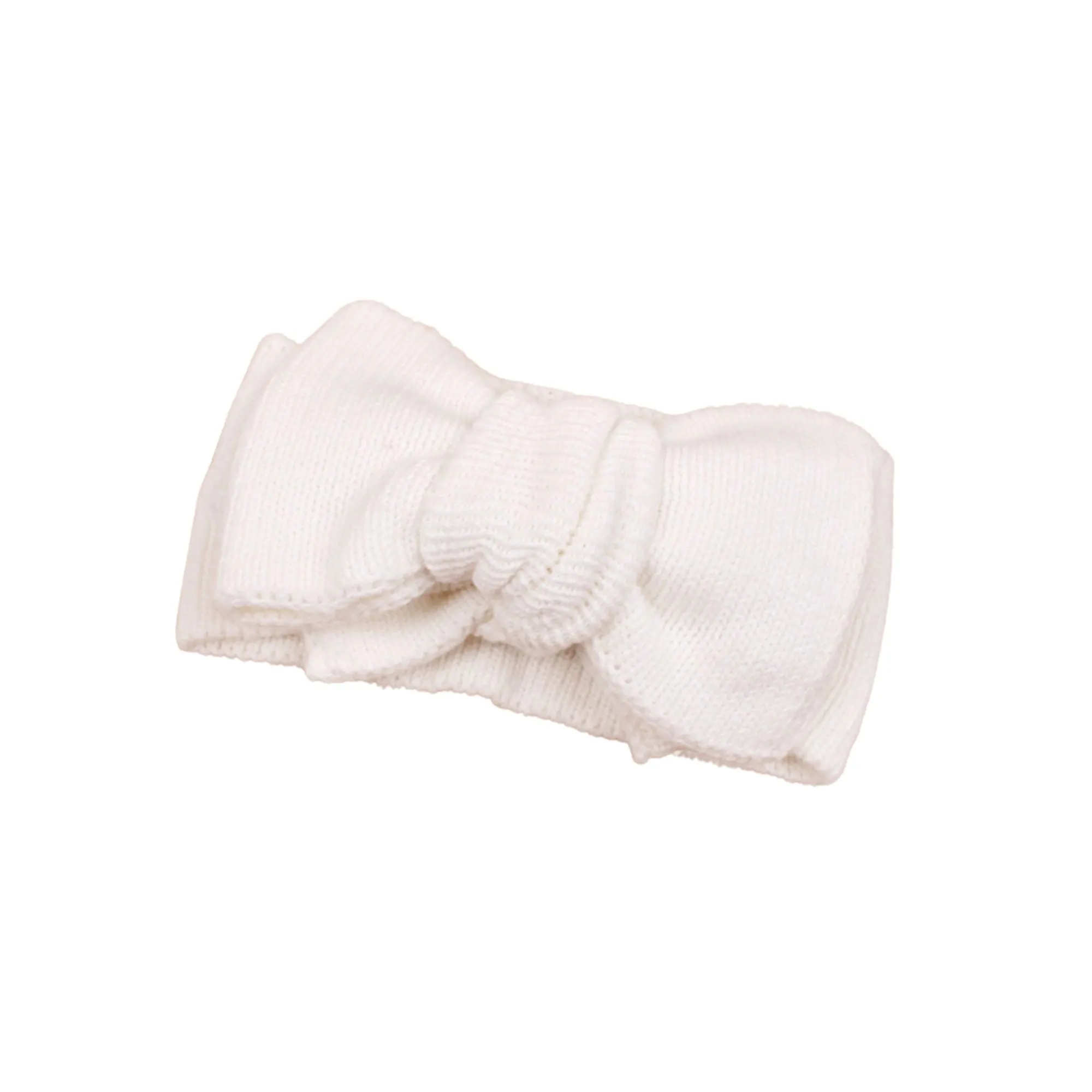 Baby Toddler Big Bow Ariel Headwrap Headband Soft in Latte