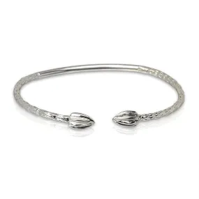 Better Jewelry Cocoa Pods .925 Sterling Silver West Indian Bangle, 1 piece