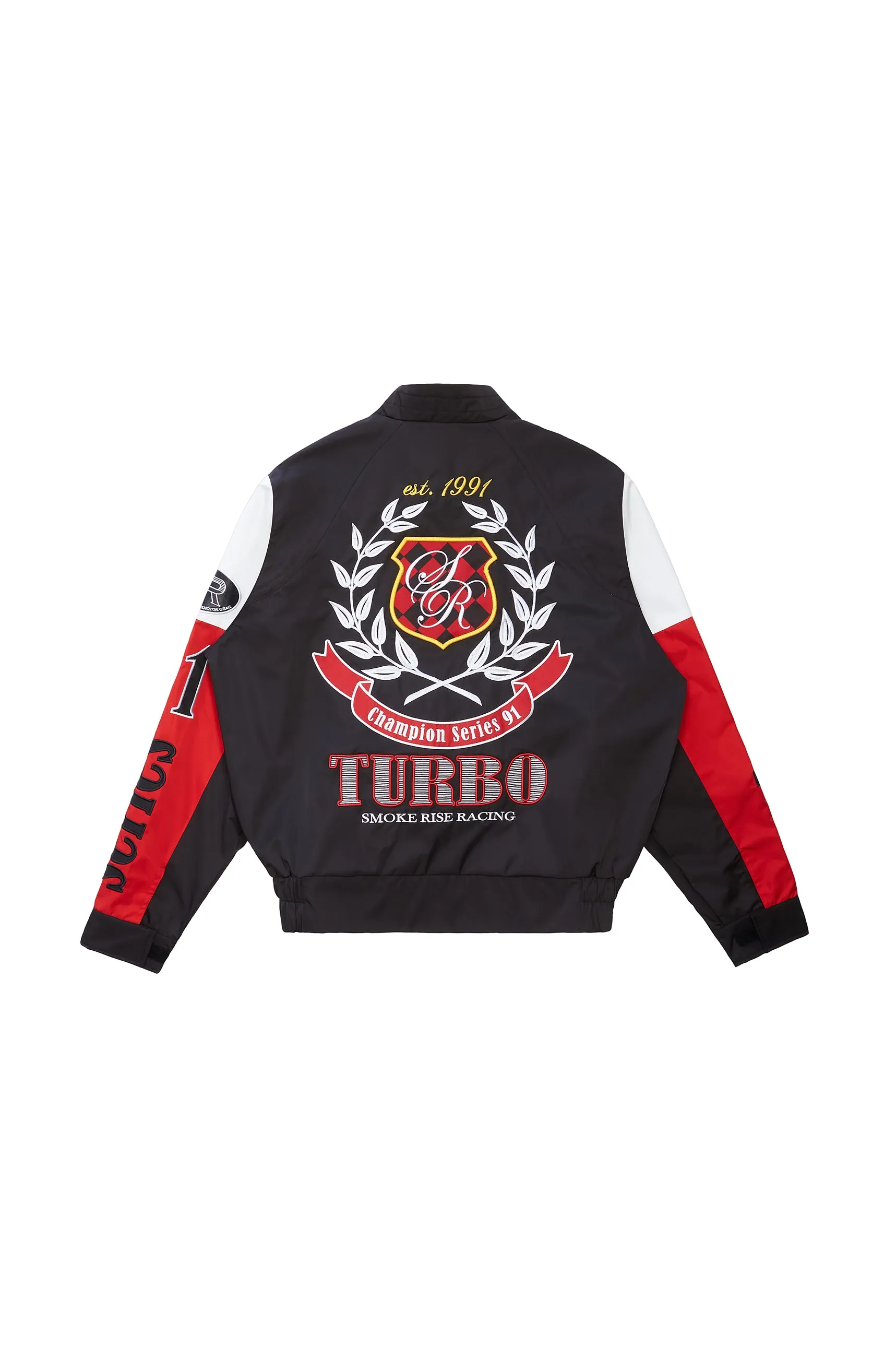 Big And Tall Windbreaker Racing Jacket - Black