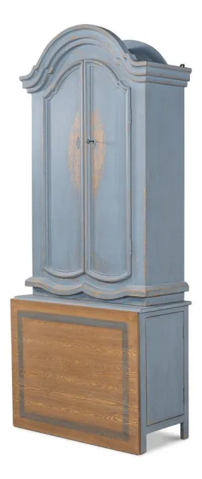 Blue Farmhouse Secretary Cabinet with Table