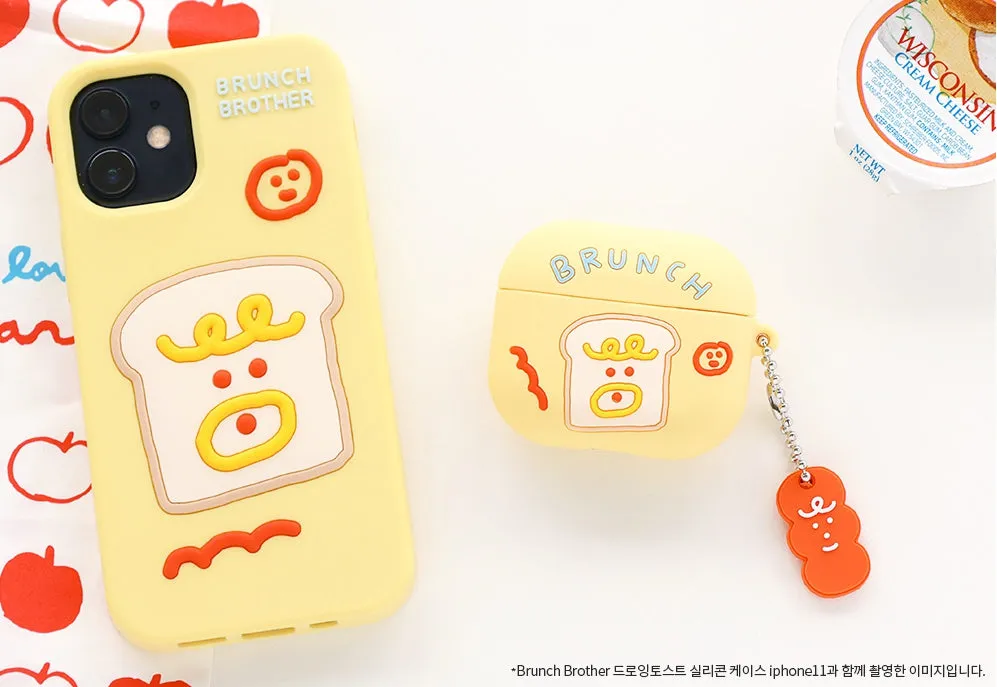 Brunch Toast Characters Airpods3 Cases Accessory Silicon Yellow Pink Keyring Protect Apple Gadget Cute Accessories