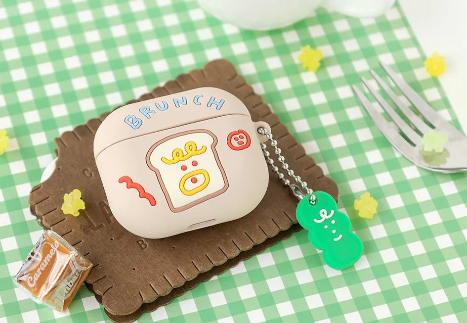 Brunch Toast Characters Airpods3 Cases Accessory Silicon Yellow Pink Keyring Protect Apple Gadget Cute Accessories