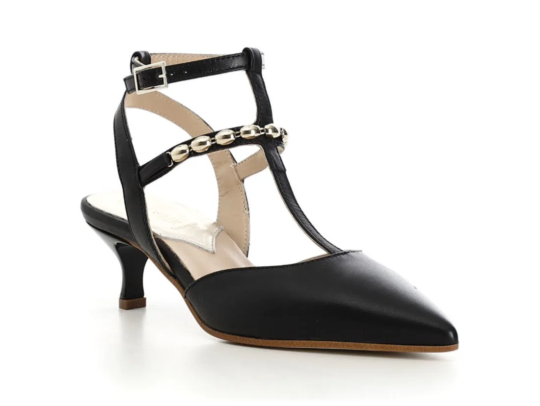 CafèNoir Décolleté Slingback Elegante Cinturino caviglia Pelle