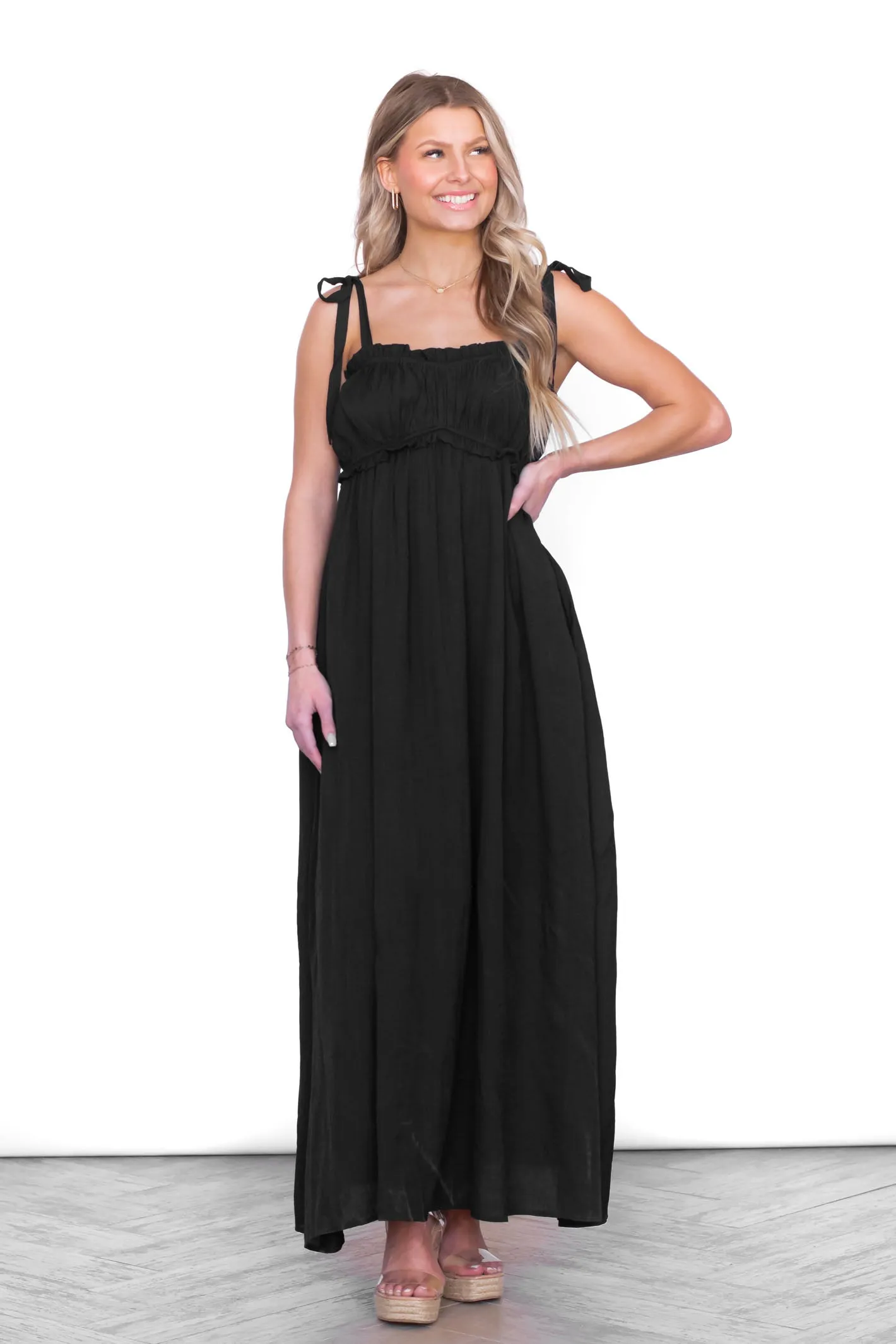 Cause for Commotion Black Maxi Dress