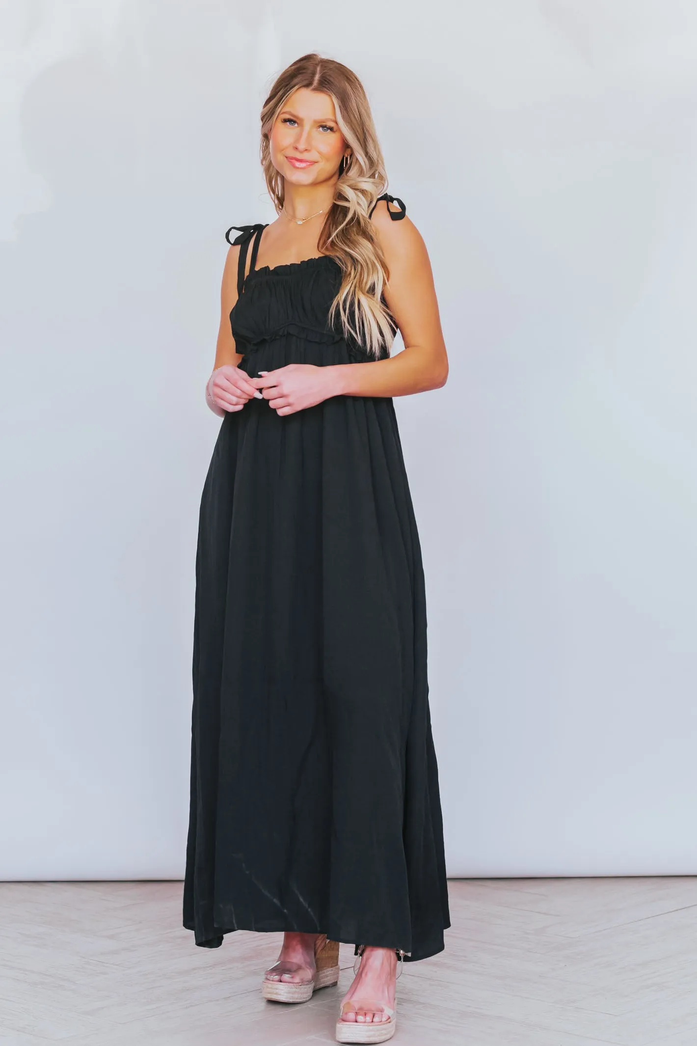 Cause for Commotion Black Maxi Dress