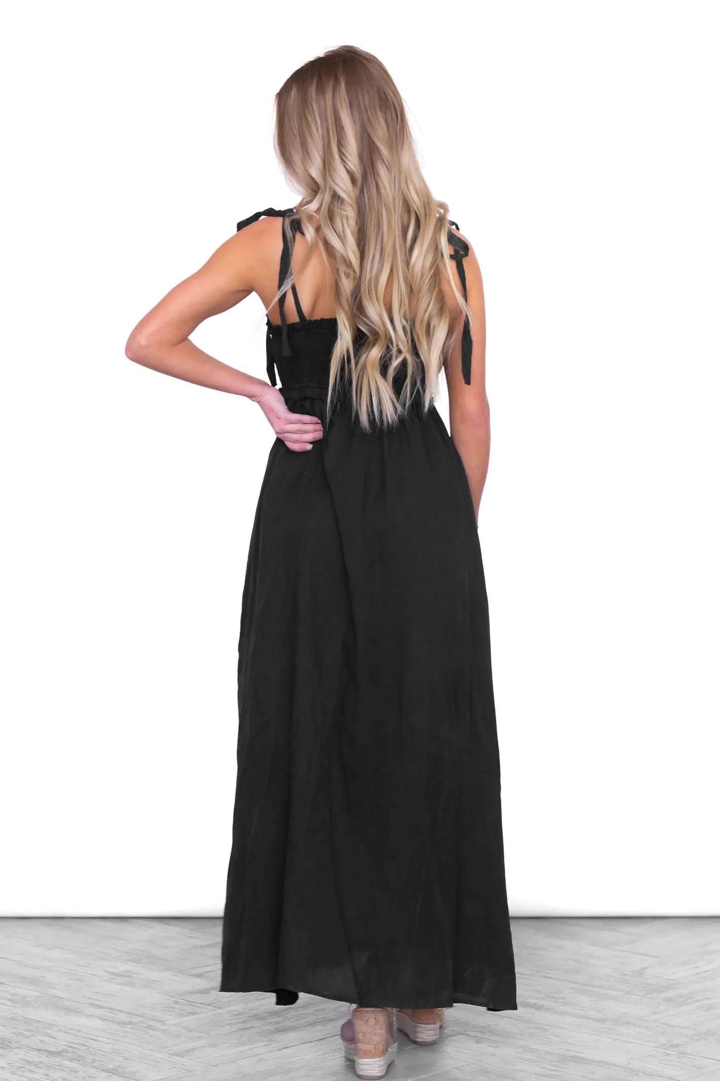 Cause for Commotion Black Maxi Dress