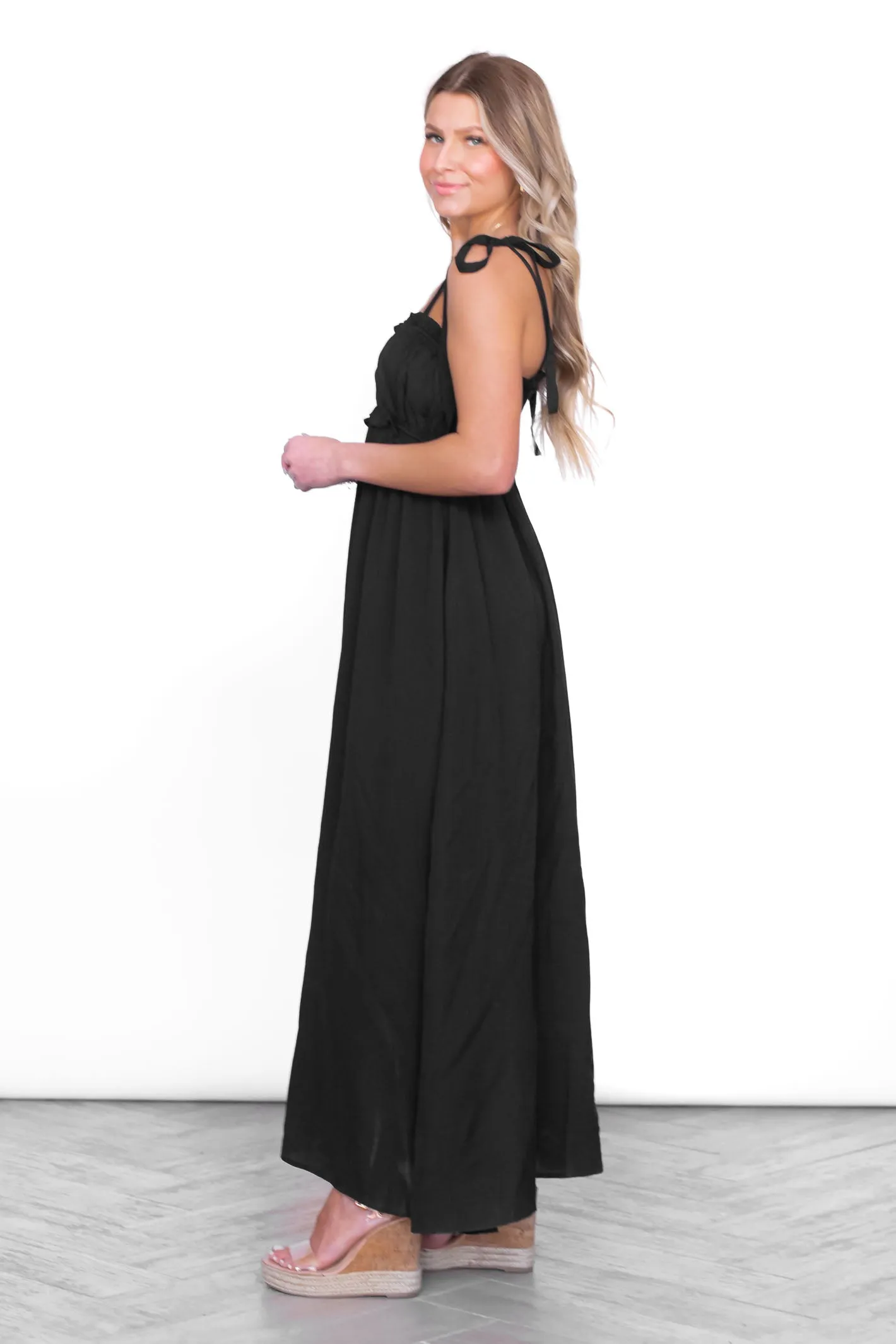 Cause for Commotion Black Maxi Dress