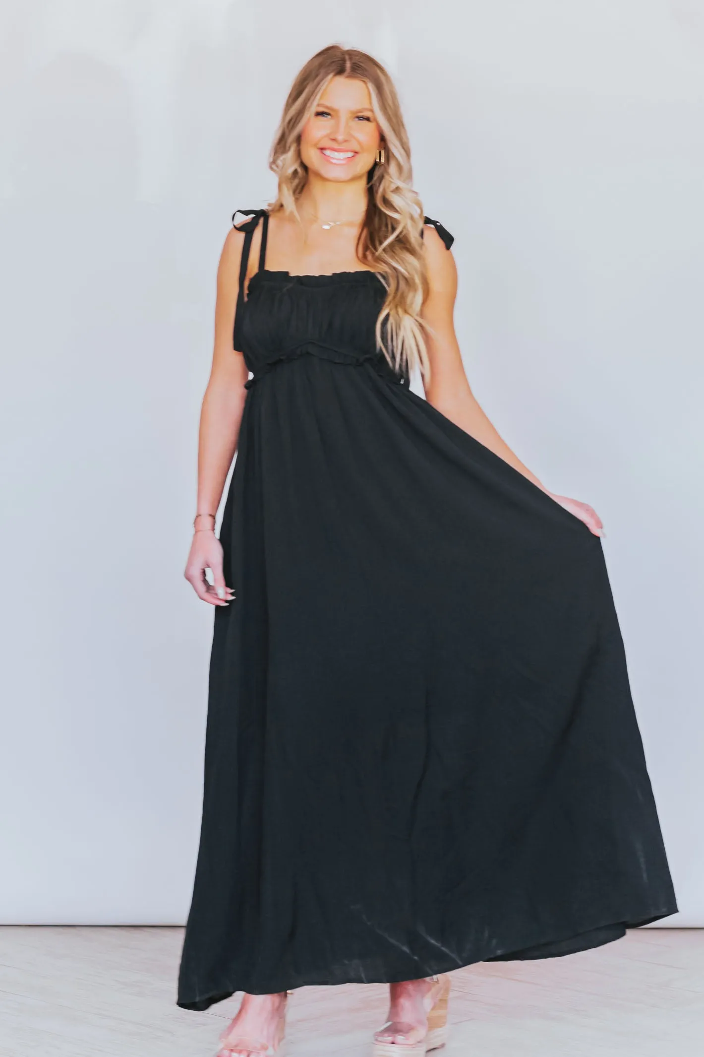 Cause for Commotion Black Maxi Dress