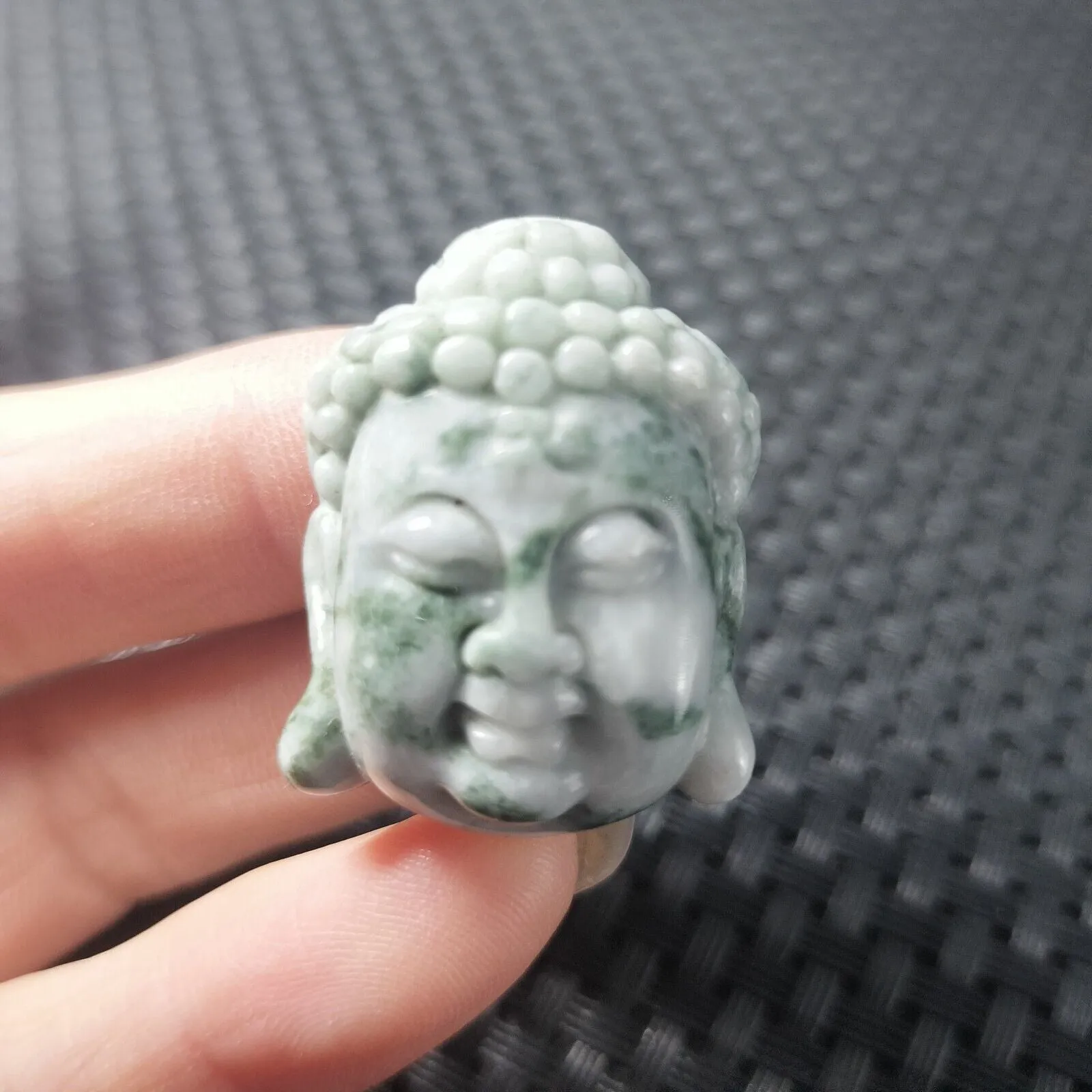 Certified Green Lavender Natural Type A Jadeite Carved Sakyamuni God Pendant 326