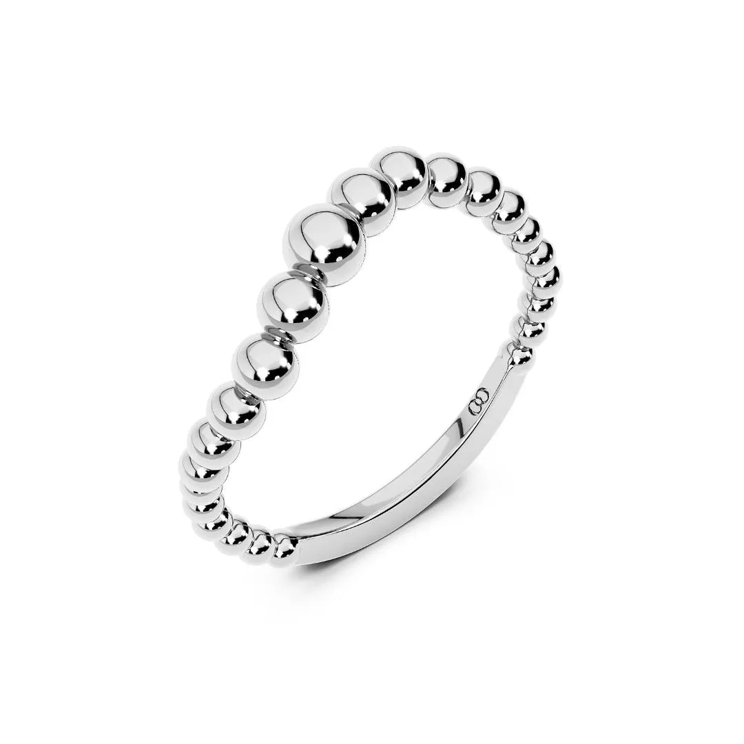 Chorost & Co. Private Collection 14K White Gold Graduated Beads Wave Band