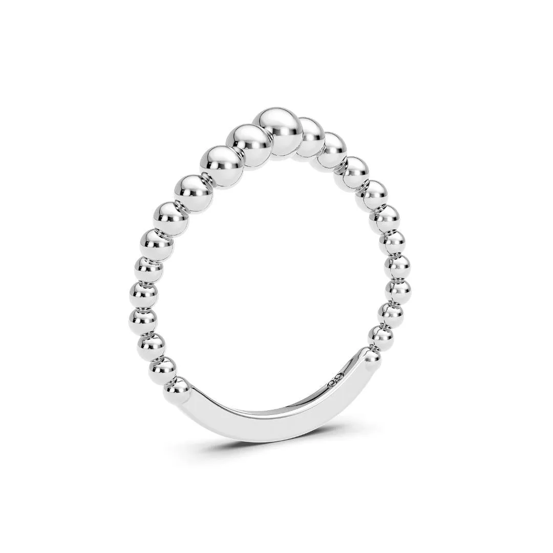 Chorost & Co. Private Collection 14K White Gold Graduated Beads Wave Band