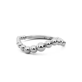 Chorost & Co. Private Collection 14K White Gold Graduated Beads Wave Band