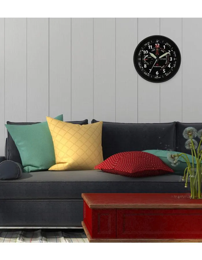 Citizen Gallery Red Accent Wall Clock - Black Dial