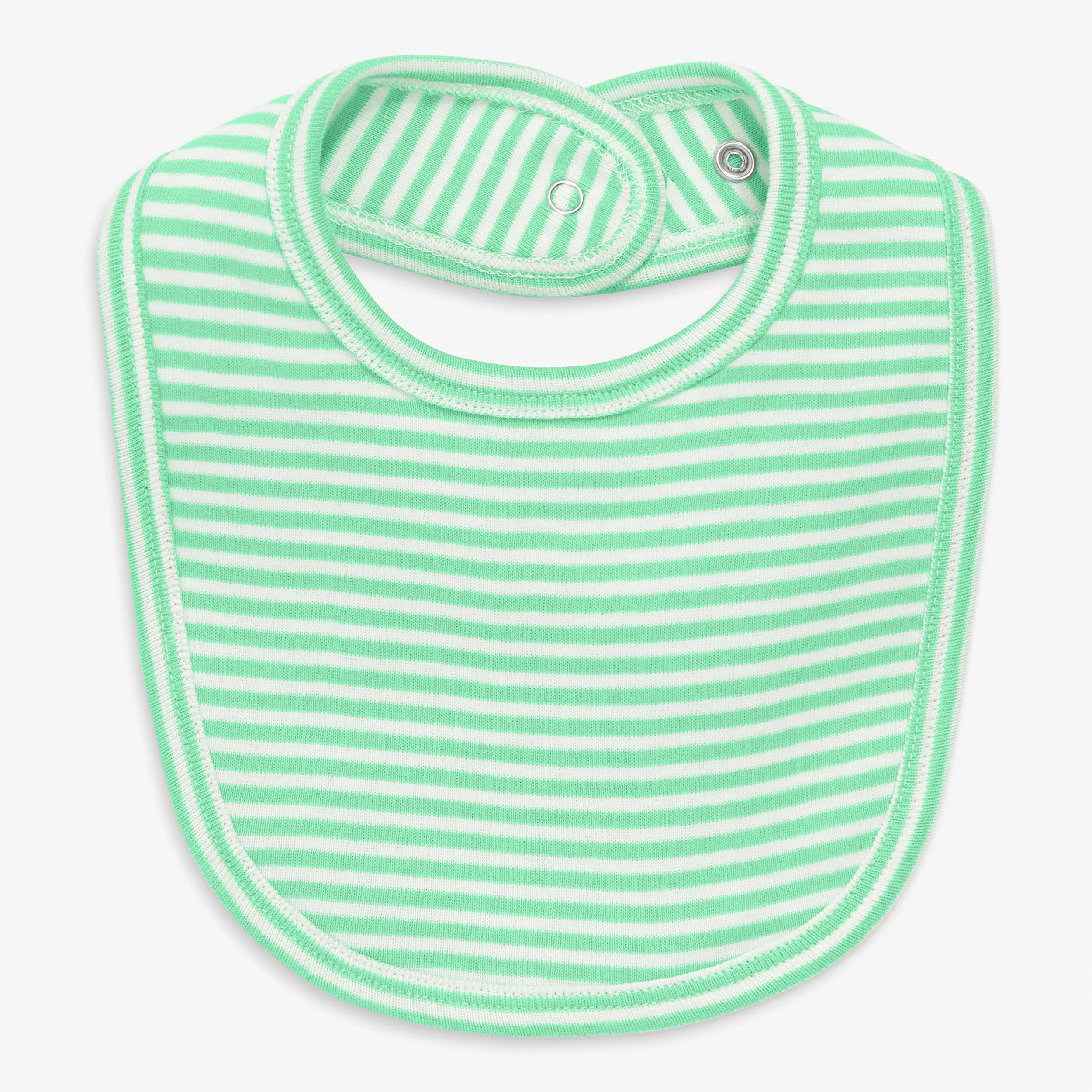 Clearance baby organic snap bib in mini stripe