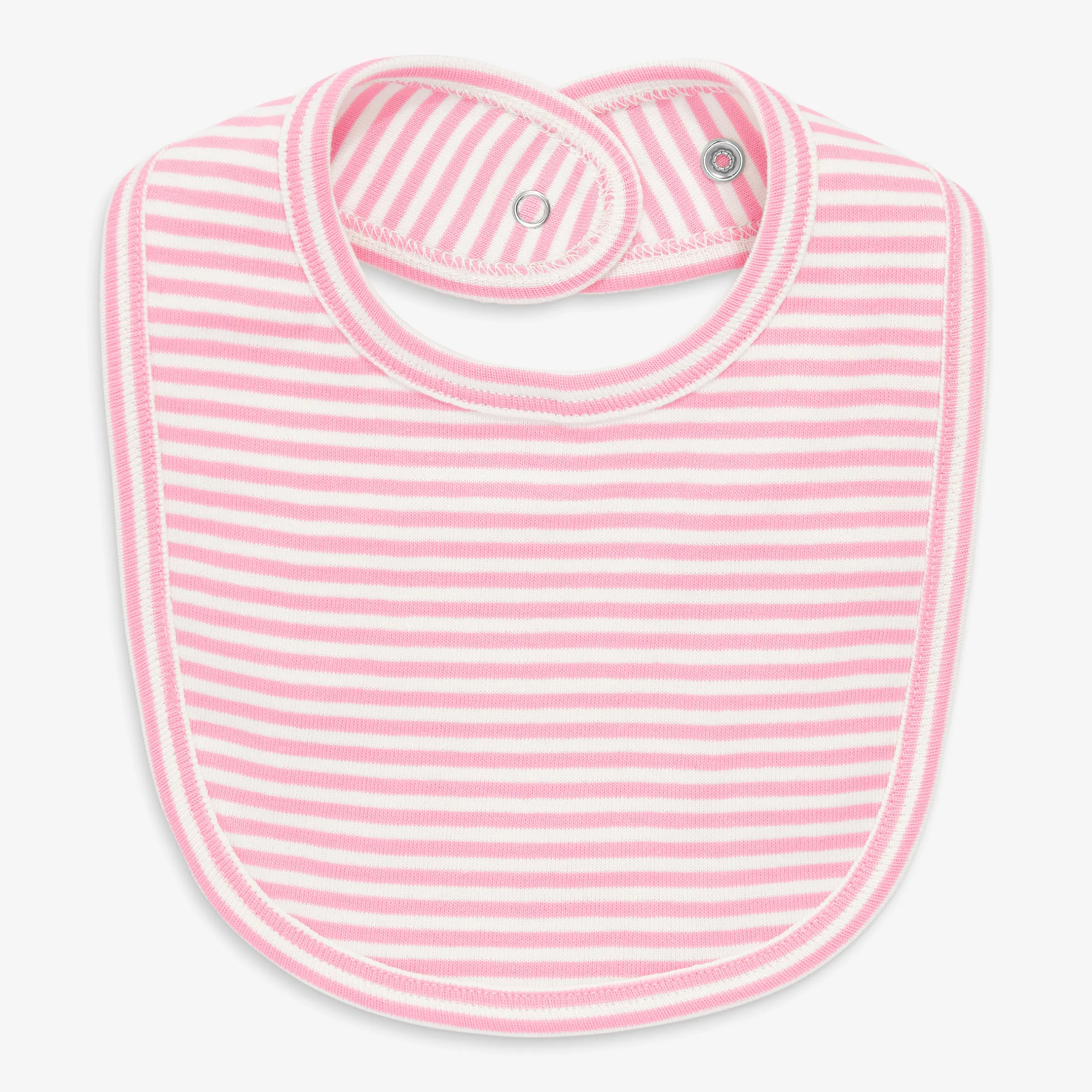 Clearance baby organic snap bib in mini stripe