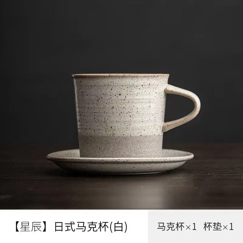 Creative stoneware coffee cup and saucer set