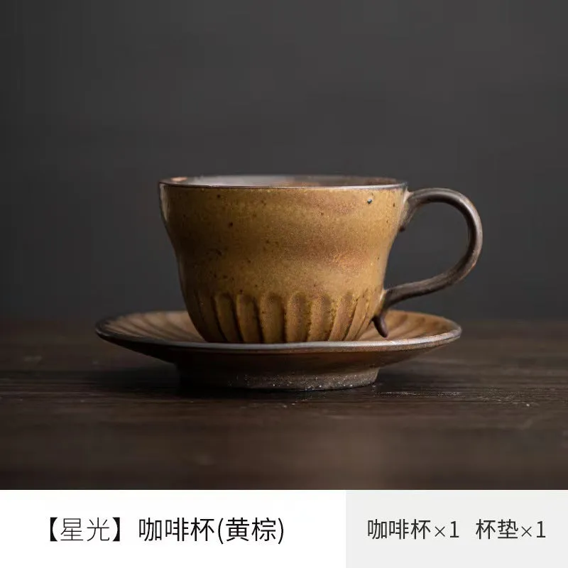 Creative stoneware coffee cup and saucer set