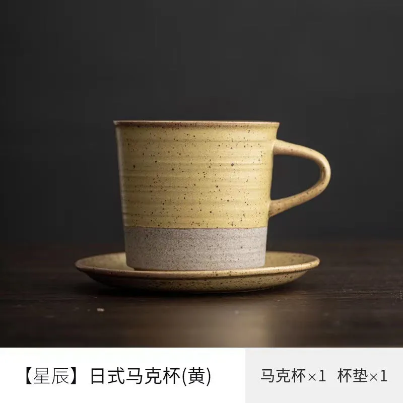 Creative stoneware coffee cup and saucer set