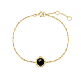 Cybele | Peach Bracelet | Black Agate | 14K Gold Plated 925 Silver