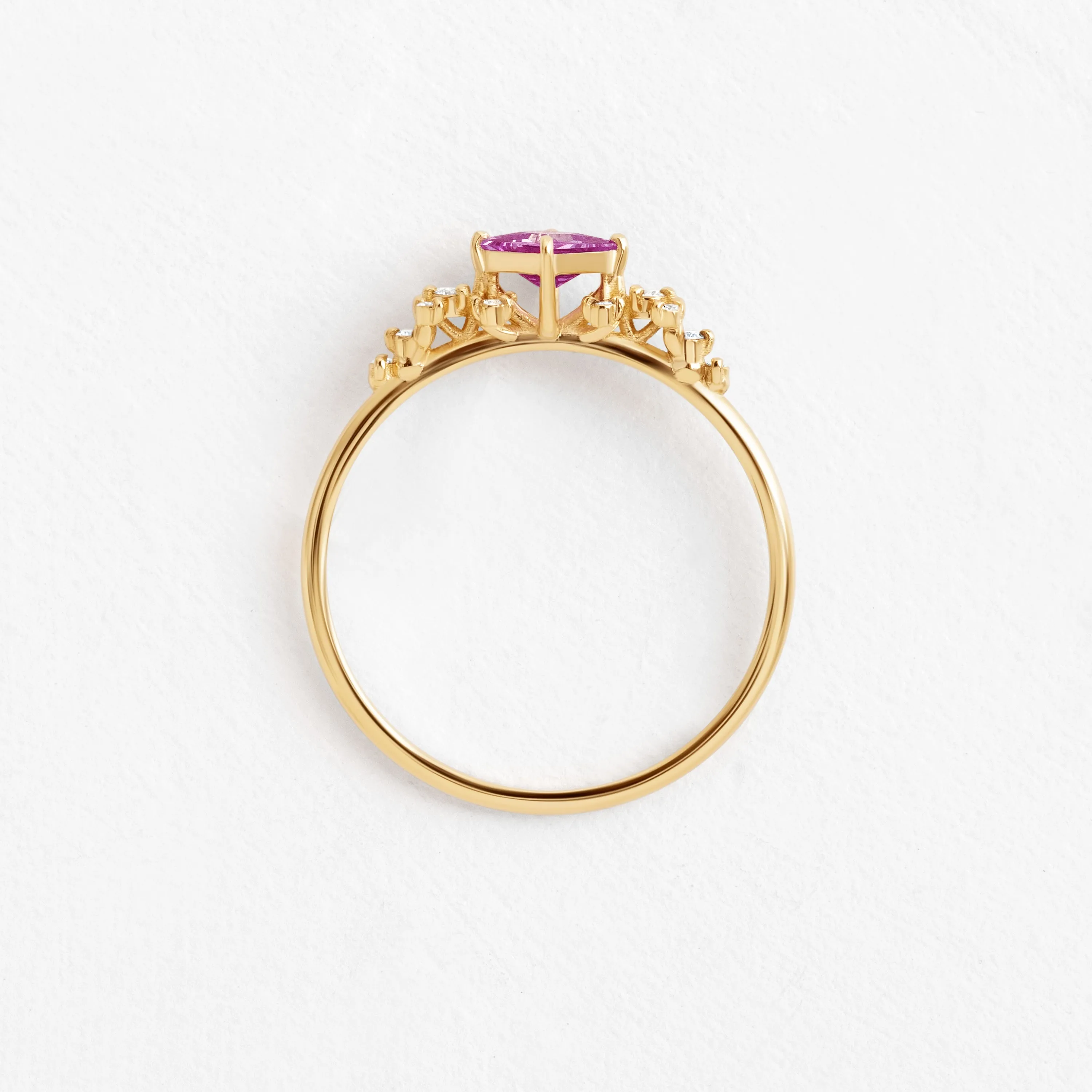 Damask Ring, Bright Pink Sapphire