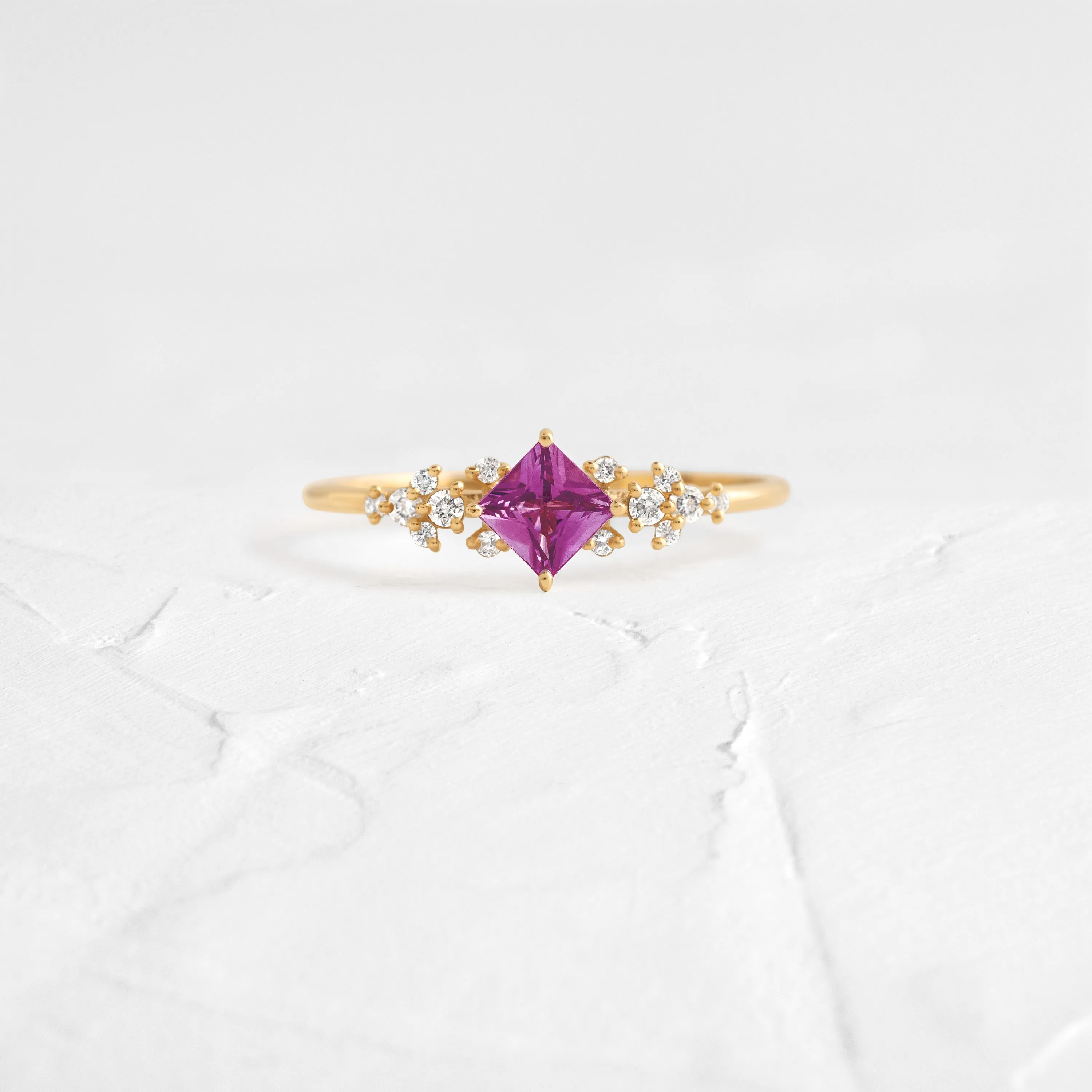 Damask Ring, Bright Pink Sapphire