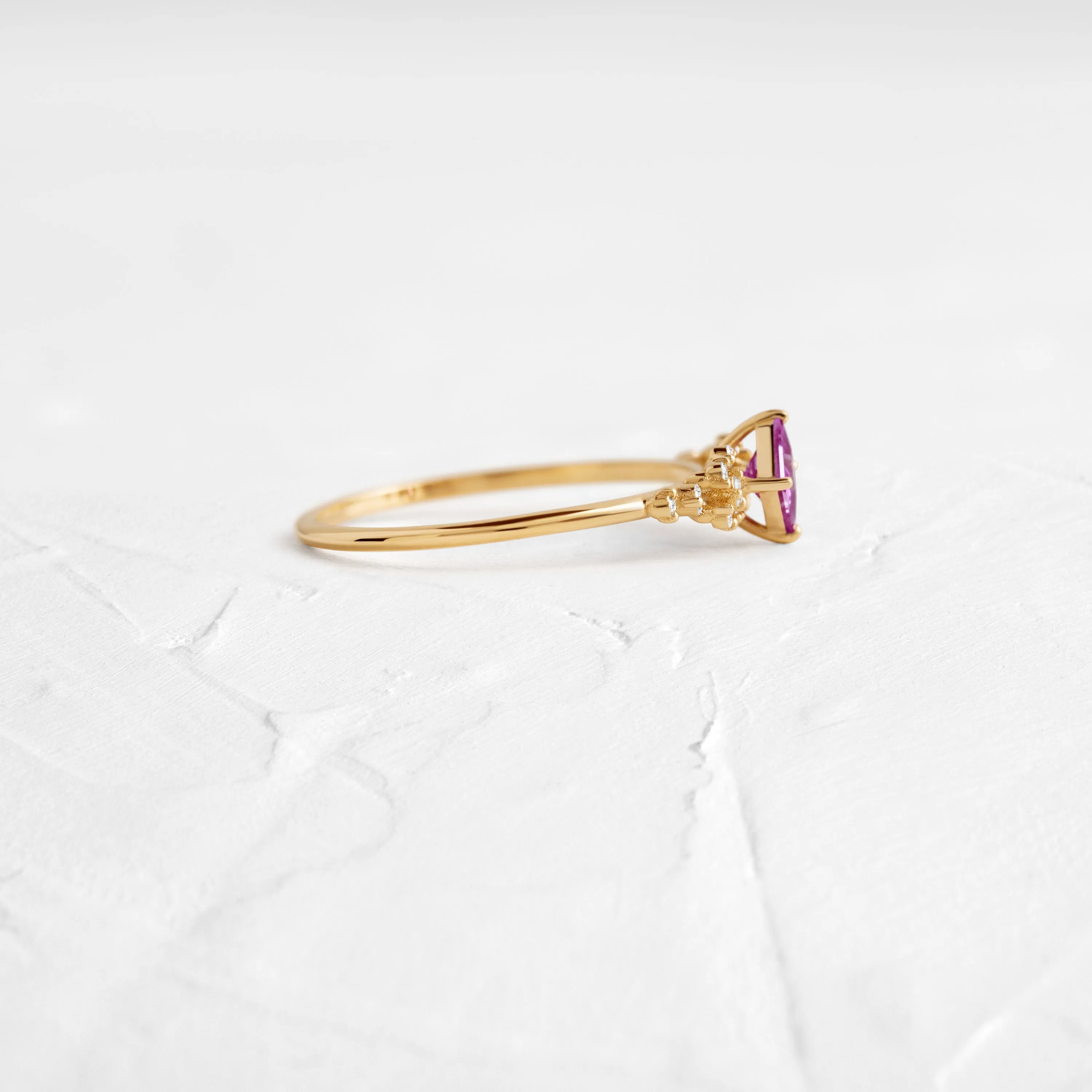 Damask Ring, Bright Pink Sapphire