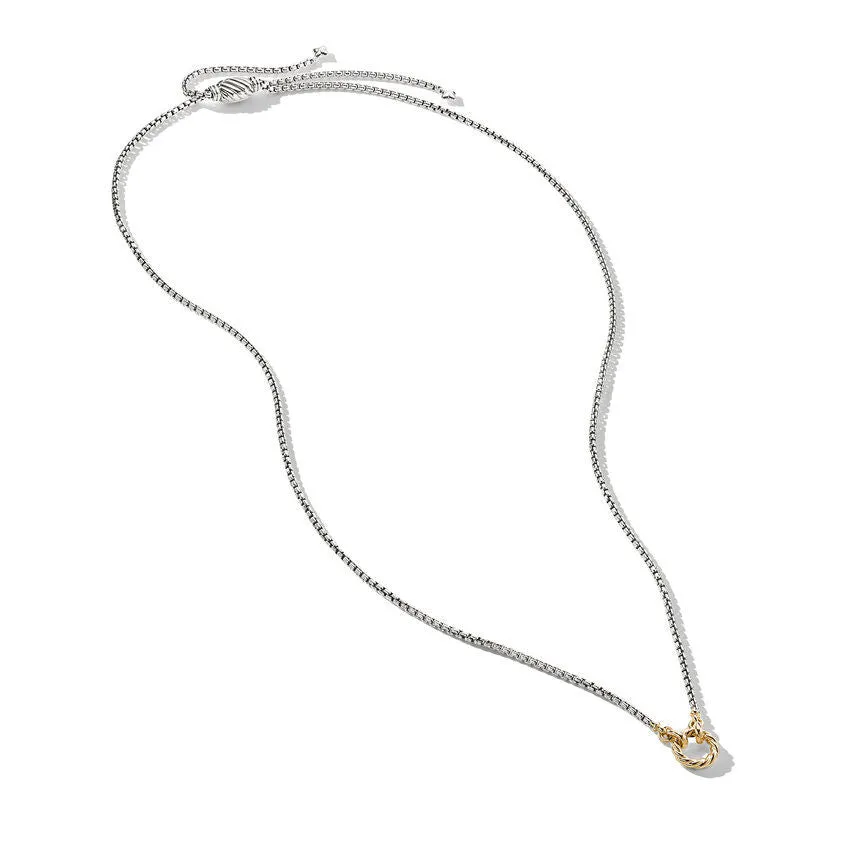 David Yurman Amulet Vehicle Box Chain Necklace with 18K Yellow Gold