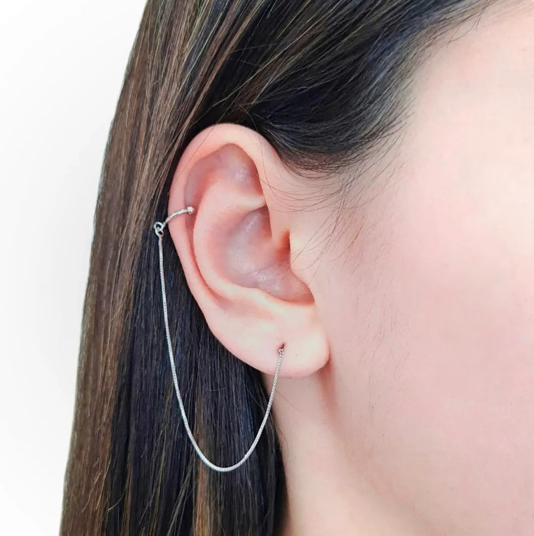 EARCUFF   EARRING CHAIN (one piece)