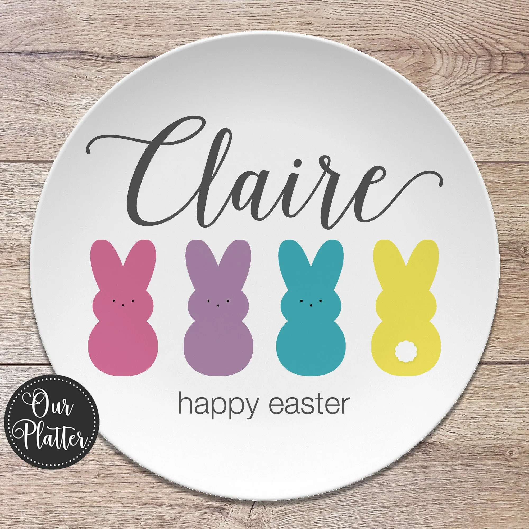 Easter Plate, Bunny Personalized Plates