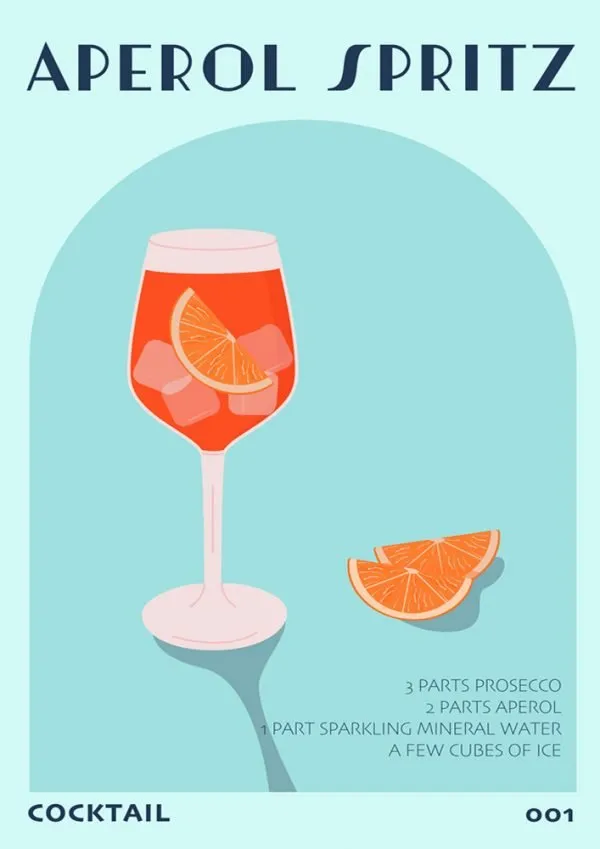 Effervescent Aperol Spritz Wall Art